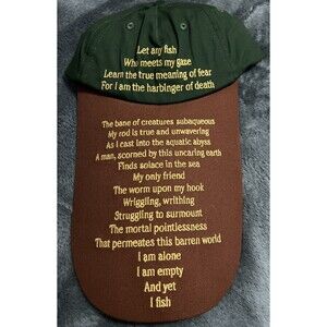 COOL SHITZ Extra Long Bill Fishing Hat One Size Outdoors Novelty NWOT